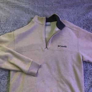 Columbia sand tan pullover 1/4th zip up s: M